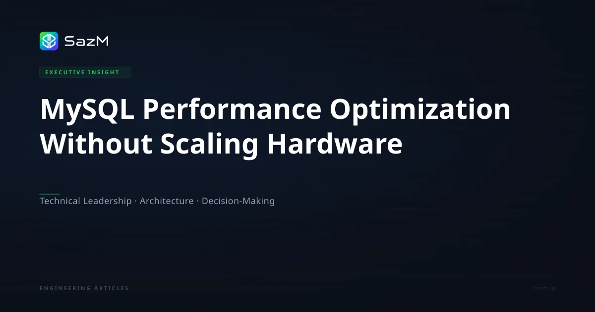 Article illustration for MySQL Performance Optimization Without Scaling Hardware