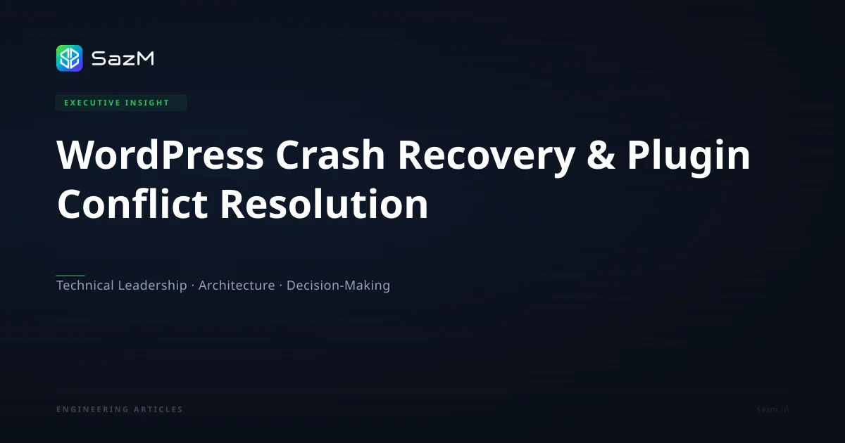 Article illustration for WordPress Crash Recovery & Plugin Conflict Resolution