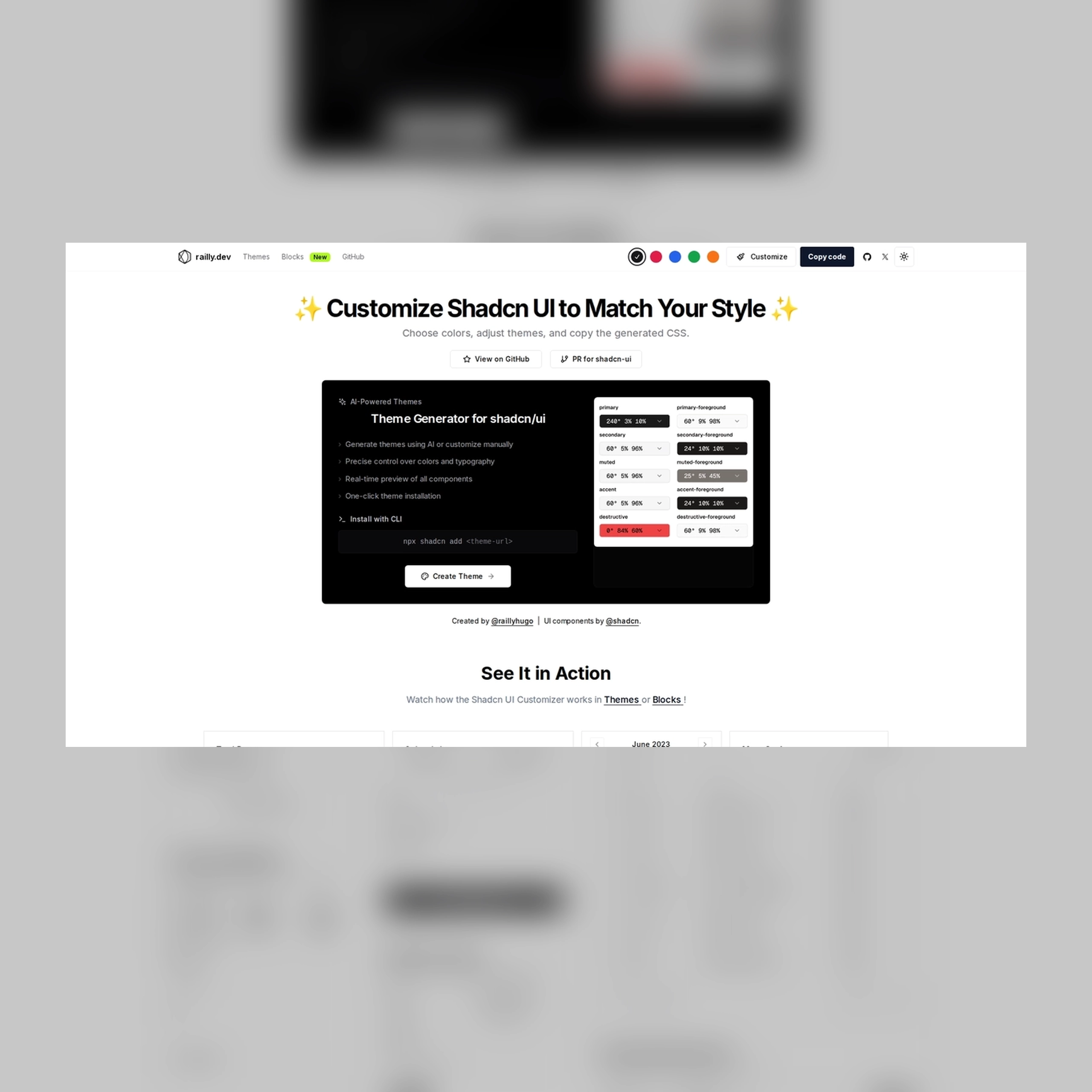 Railly Customizer