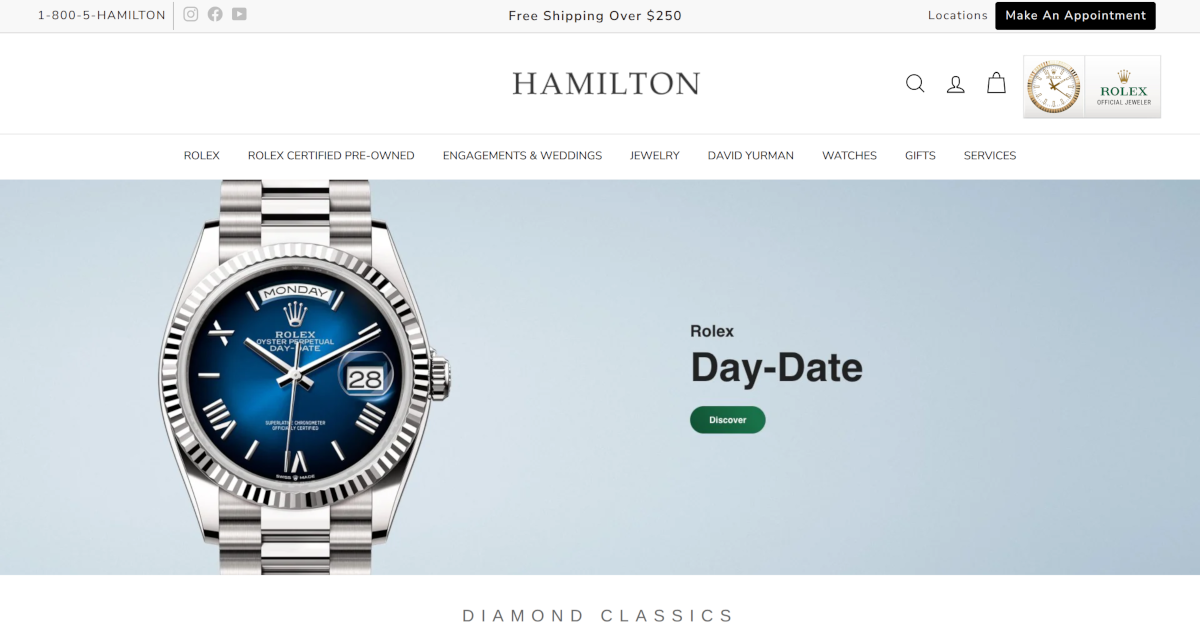 Hamilton Jewelers project card image
