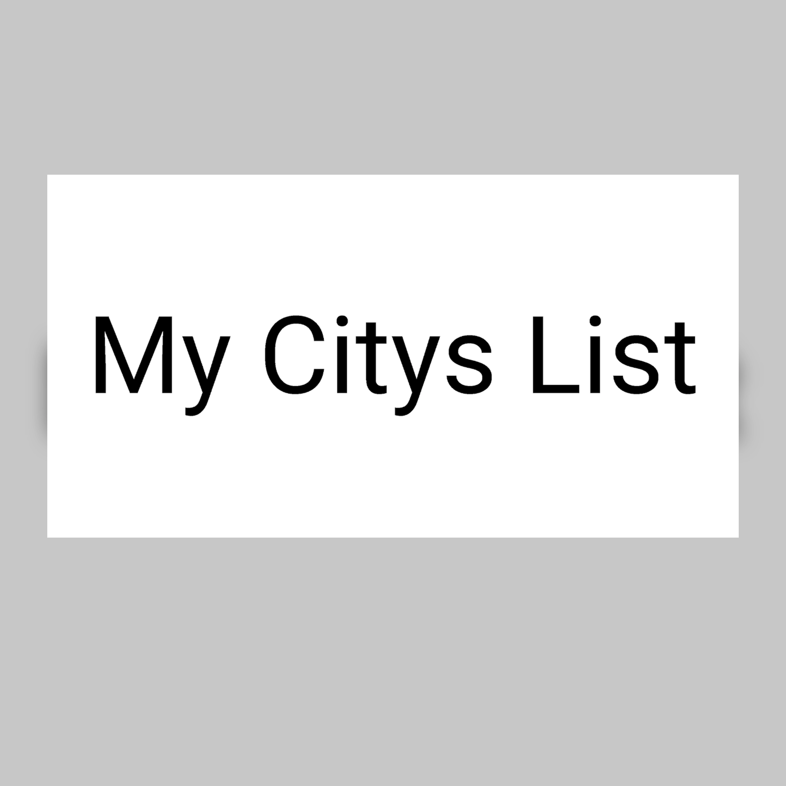 My Citys List