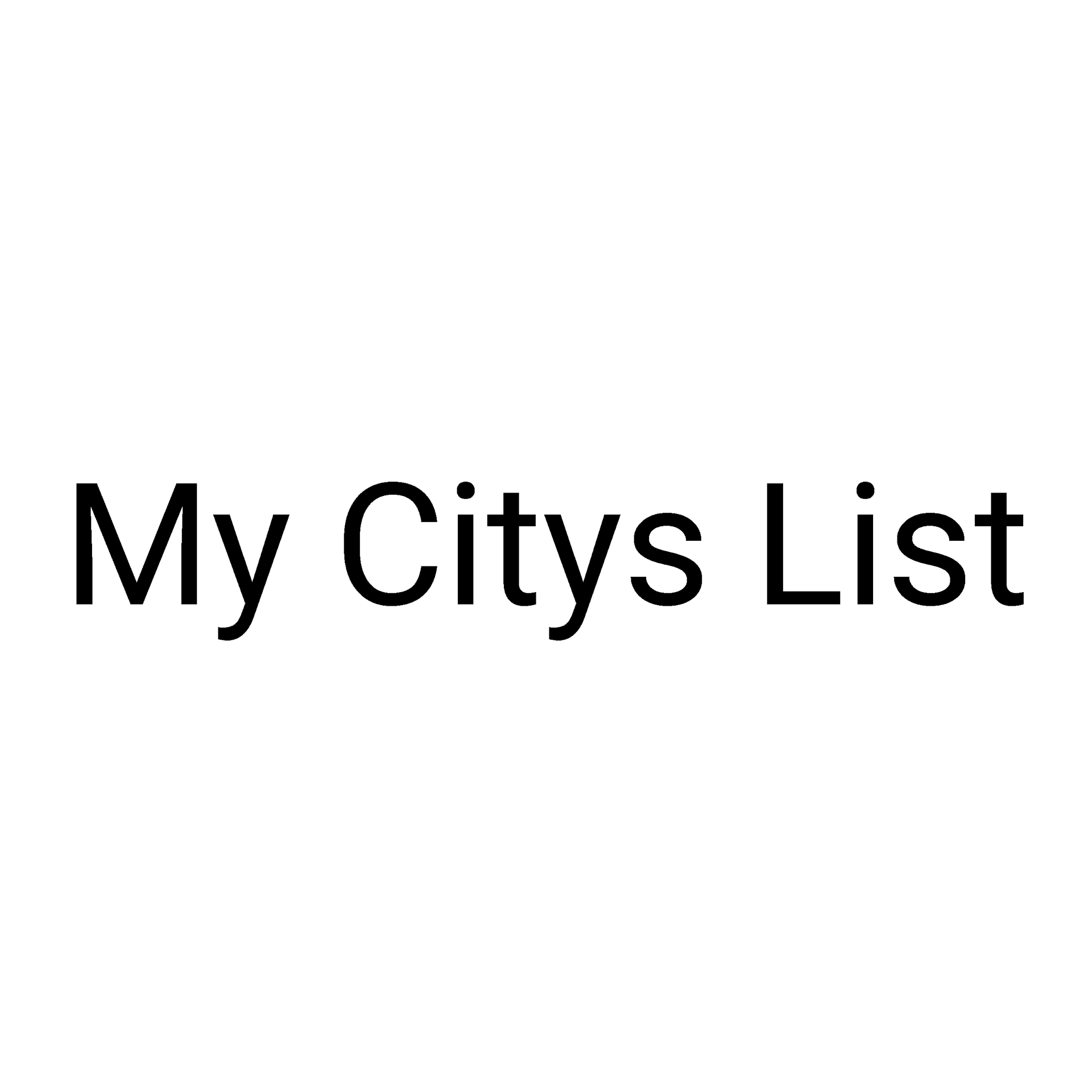 My Citys List