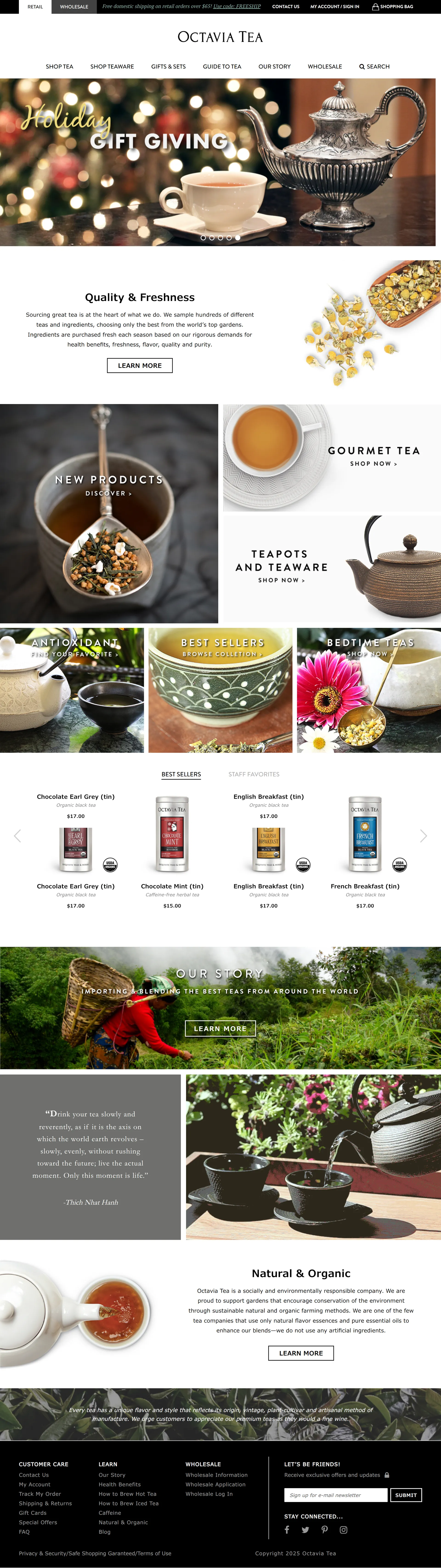 Octavia Tea project screenshot