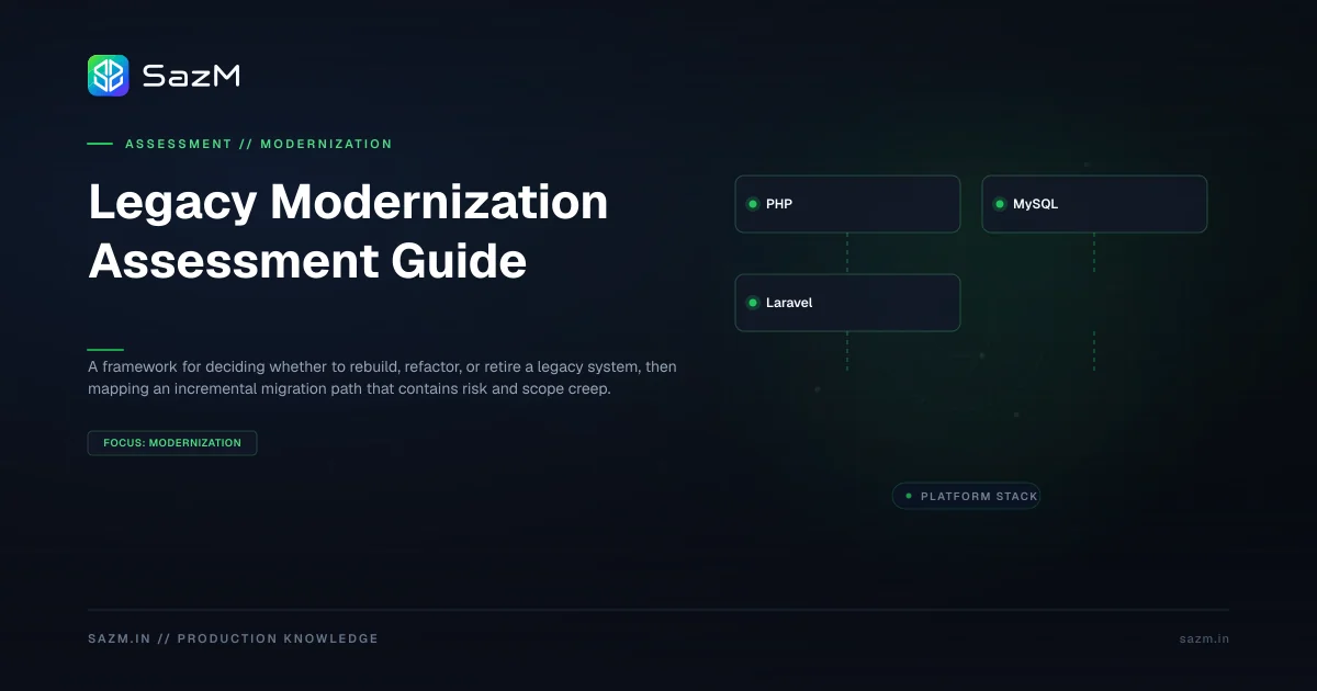 Legacy Modernization Assessment Guide — Architectural Reference Specification