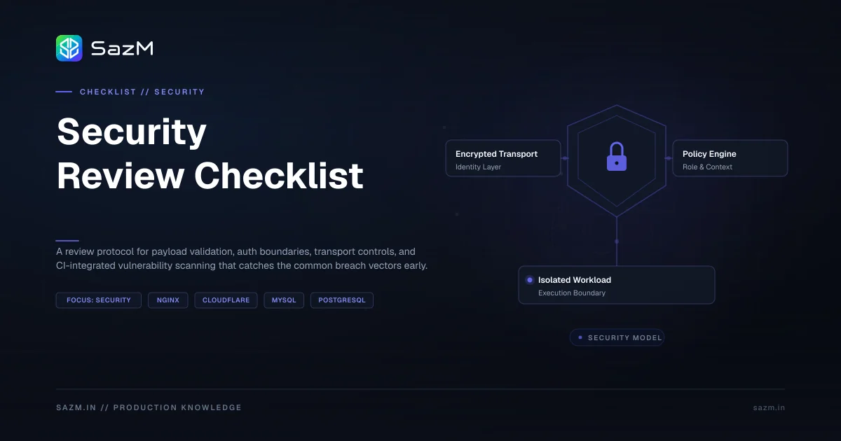 Security Review Checklist — Architectural Reference Specification