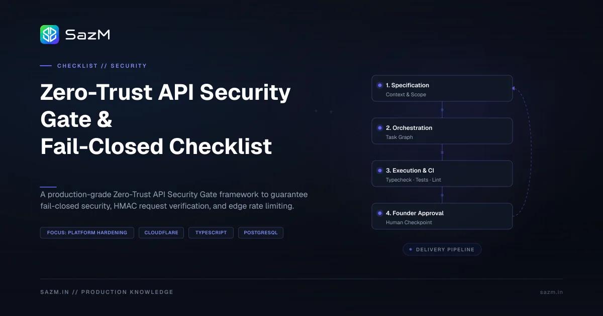 Zero-Trust API Security Gate & Fail-Closed Checklist — Architectural Reference Specification